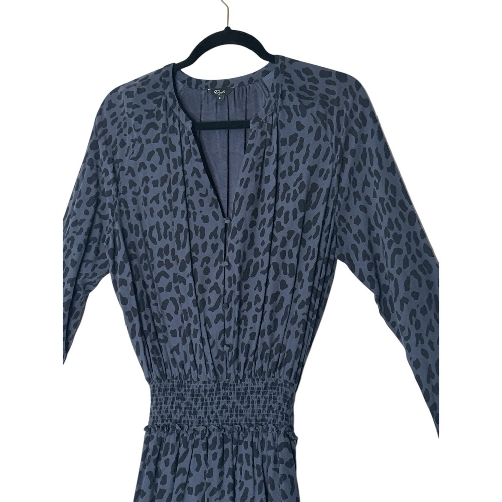 Rails Dtess Women's Small Gray Black Animal Print Jasmine Smocked Mini Safari - Picture 10 of 13